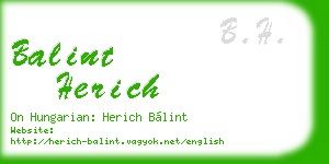balint herich business card