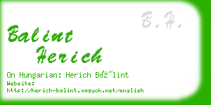 balint herich business card